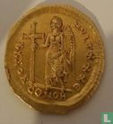 Romeinse Rijk goud Solidus (Theodosius II, Empire divided) 408-450 - Afbeelding 1