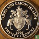 Turks- en Caicoseilanden 20 crowns 1995 (PROOF) "50th anniversary End of World War II - US and Russian Troops meeting" - Afbeelding 1