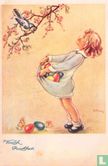 Meisje met jurk vol gekleurde eieren - Image 1