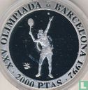 Spain 2000 pesetas 1991 (PROOF) "1992 Olympics - Barcelona - Tennis" - Image 2