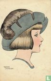 Meisje met grijze hoed met bruine pluim - Image 1