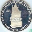 Îles Caïmans 25 dollars 1978 (BE) "25th anniversary Coronation of Queen Elizabeth II - Coronation chair" - Image 2