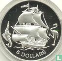 Bahamas 5 dollars 1993 (PROOF) "Sailing ship" - Image 2
