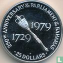 Bahamas 25 dollars 1979 (PROOF) "250th anniversary of Parliament" - Image 2