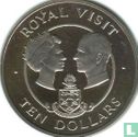 Cayman Islands 10 dollars 1983 (PROOF) "Royal visit of Queen Elizabeth II and Prince Philip" - Image 2