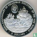 Cayman Islands 5 dollars 1988 (PROOF) "500th anniversary of Columbus Discovery of the New World" - Image 2