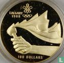 Canada 100 dollars 1987 (PROOF) "1988 Winter Olympics in Calgary" - Afbeelding 2
