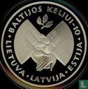 Litouwen 50 litu 1999 (PROOF) "10th Anniversary of the Baltic Way" - Afbeelding 2