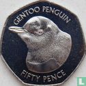 Falkland Islands 50 pence 2018 (colourless) "Gentoo penguin" - Image 2