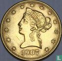 United States 10 dollars 1907 (Liberty head - D) - Image 1