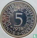 Duitsland 5 mark 1974 (PROOF - D) - Afbeelding 1