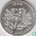 Bermudes 1 dollar 1989 (argent) "Monarch butterflies" - Image 1