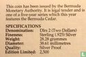 Bermuda 2 dollars 1992 (PROOF) "Bermuda cedar" - Afbeelding 3