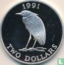 Bermuda 2 dollars 1991 (PROOF) "Yellow-crowned night heron" - Afbeelding 1
