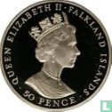 Falkland Islands 50 pence 1985 (PROOF) "Opening of Mount Pleasant airport" - Image 2