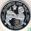 Alderney 2 pounds 1997 (PROOF) "50th Wedding anniversary of Queen Elizabeth II and Prince Philip"