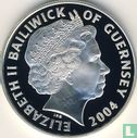 Guernsey 5 pounds 2004 (PROOF - zilver) "60th anniversary of D-Day - Attacking soldier" - Afbeelding 1