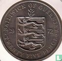 Guernsey 25 pence 1972 "25th Wedding anniversary of Queen Elizabeth II and Prince Philip" - Afbeelding 1
