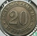 Duitse Rijk 20 pfennig 1892 (F) - Afbeelding 1