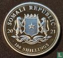 Somalië 100 shillings 2021 (zilver - kleurloos) "Elephant" - Afbeelding 1