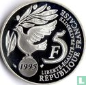 Frankreich 5 Franc 1995 (PP - Silber) "50th Anniversary of the United Nations" - Bild 1