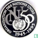 Frankreich 5 Franc 1995 (PP - Silber) "50th Anniversary of the United Nations" - Bild 2