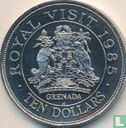 Grenada 10 dollars 1985 "Royal visit" - Image 1