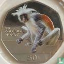 Gibraltar 50 pence 2018 (gekleurd) "Red colobus monkey" - Afbeelding 2