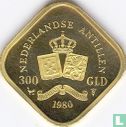 Antilles néerlandaises 300 gulden 1980 (BE - avec marque d'atelier) "Abdication of Queen Juliana" - Image 1