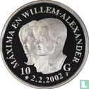 Antilles néerlandaises 10 gulden 2002 (PROOFLIKE) "Royal wedding of Willem-Alexander and Máxima" - Image 1
