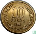Chili 10 pesos 1981 - Image 1