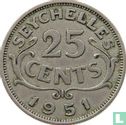 Seychellen 25 cents 1951 - Afbeelding 1