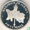 Jersey 50 pence 1972 (PROOF) "25th Wedding anniversary of Queen Elizabeth II and Prince Philip" - Afbeelding 2