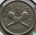 New Zealand 3 pence 1951 - Image 1