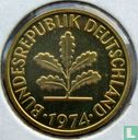 Duitsland 5 pfennig 1974 (F) - Afbeelding 1