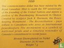 Canada 1 dollar 1995 "50th anniversary Founding of the United Nations - Peacekeeping monument in Ottawa" - Afbeelding 3