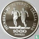 Sao Tome and Principe 1000 dobras 1990 (PROOF) "Football World Cup in Italy - 2 players" - Image 2