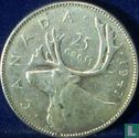 Canada 25 cents 1947 (punt na jaartal) - Afbeelding 1