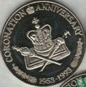 Turks- en Caicoseilanden 5 crowns 1993 "40th anniversary Coronation of Queen Elizabeth II - Crown and scepters" - Afbeelding 1