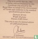 Tuvalu 10 dollars 1981 (PROOF) "25th anniversary Duke of Edinburgh award" - Image 3