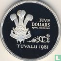 Tuvalu 5 dollars 1981 (PROOF) "Royal Wedding of Prince Charles and Lady Diana" - Image 1