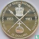 Belize 25 dollars 1983 (PROOF) "30th anniversary Coronation of Queen Elizabeth II" - Afbeelding 2