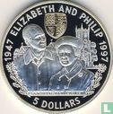 Belize 5 dollars 1997 (BE) "50th Wedding anniversary of Queen Elizabeth II and Prince Philip" - Image 2