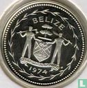 Belize 5 cents 1974 (BE - argent) "Fork-tailed flycatchers" - Image 1