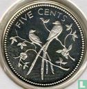 Belize 5 cents 1974 (PROOF - zilver) "Fork-tailed flycatchers" - Afbeelding 2