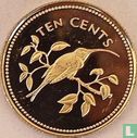 Belize 10 cents 1974 (PROOF - koper-nikkel) "Long-tailed hermit" - Afbeelding 2