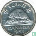 Canada 5 cents 1953 (with shoulder strap) - Image 1