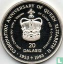 Gambia 20 dalasis 1993 (PROOF) "40th anniversary Coronation of Queen Elizabeth II" - Afbeelding 2