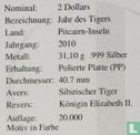 Pitcairneilanden 2 dollars 2010 (PROOF) "Year of the Tiger" - Afbeelding 3