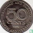 Trinidad en Tobago 50 cents 1972 (met FM) "10th anniversary of Independence" - Afbeelding 1